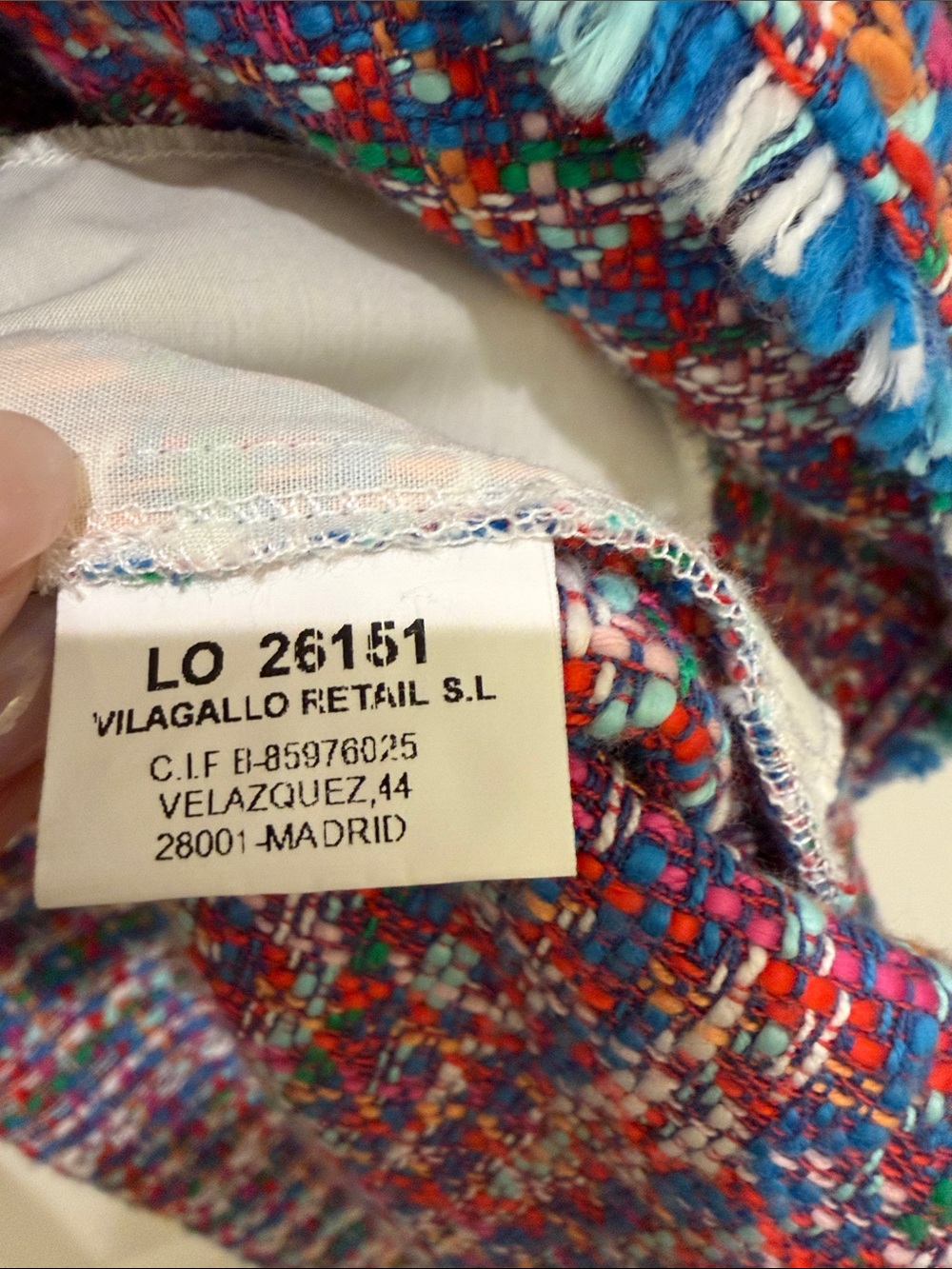 Vilagallo 100% cotton tweed colorful blazer jacket size small-medium - Picture 5 of 5